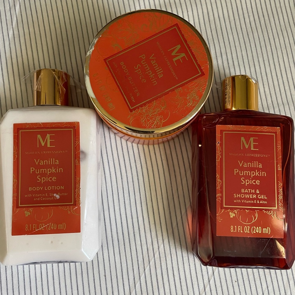 Modern Expressions Vanilla Pumpkin Spice Bath Body Lotion Bundle